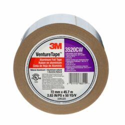 3M™ Venture Tape™ Aluminum Foil Tape 3520CW, Silver, 72 mm x 45.7 m, 3.7 mil image 3M™ Venture Tape™ Aluminum Foil Tape 3520CW, Silver, 72 mm x 45.7 m, 3.7 milimage