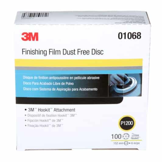 3M™ Hookit™ Finishing Film Abrasive Disc 260L, 01068, 6 in, Dust Free, P1200, 100 discs per carton, 4 cartons per case - Image 3