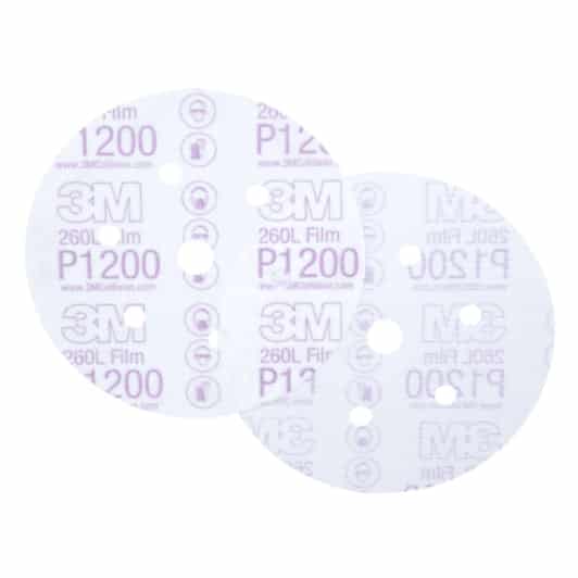 3M™ Hookit™ Finishing Film Abrasive Disc 260L, 01068, 6 in, Dust Free, P1200, 100 discs per carton, 4 cartons per case