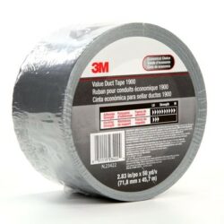 3M™ Value Duct Tape 1900, Silver, 2.83 in x 50 yd, 5.8 mil, Individually Wrapped image 3M™ Value Duct Tape 1900, Silver, 2.83 in x 50 yd, 5.8 mil, Individually Wrappedimage