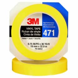 3M™ Vinyl Tape 471, Yellow, 3/4 in x 36 yd, 5.2 mil image 3M™ Vinyl Tape 471, Yellow, 3/4 in x 36 yd, 5.2 milimage