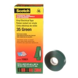 Scotch® Vinyl Color Coding Electrical Tape 35, 3/4 in x 66 ft, Green, 10 rolls/carton image Scotch® Vinyl Color Coding Electrical Tape 35, 3/4 in x 66 ft, Green, 10 rolls/cartonimage