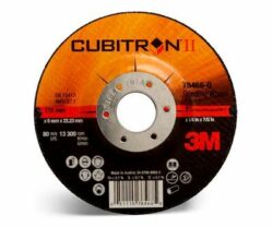 3M™ Cubitron™ II Depressed Center Grinding Wheel, 78466, 36, T27, 115 mm x 6 mm x 22.23 mm – OBSOLETE image 3M™ Cubitron™ II Depressed Center Grinding Wheel, 78466, 36, T27, 115 mm x 6 mm x 22.23 mm – OBSOLETEimage
