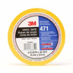 3M™ Vinyl Tape 471, Yellow, 1 in x 36 yd, 5.2 mil image 3M™ Vinyl Tape 471, Yellow, 1 in x 36 yd, 5.2 milimage