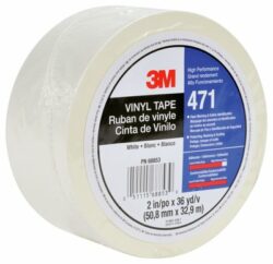 3M™ Vinyl Tape 471, White, 2 in x 36 yd, 5.2 mil, Individually Wrapped image 3M™ Vinyl Tape 471, White, 2 in x 36 yd, 5.2 mil, Individually Wrappedimage