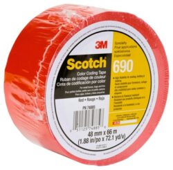 Scotch™ Color Coding Tape 690, Red, 48 mm x 66 m, Individually Wrapped Conveniently Packaged image Scotch™ Color Coding Tape 690, Red, 48 mm x 66 m, Individually Wrapped Conveniently Packagedimage