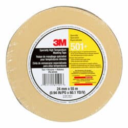 3M™ Specialty High Temperature Masking Tape 501+, Tan, 24 mm x 55 m, Individually Wrapped Conveniently Packaged image 3M™ Specialty High Temperature Masking Tape 501+, Tan, 24 mm x 55 m, Individually Wrapped Conveniently Packagedimage