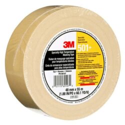 3M™ Specialty High Temperature Masking Tape 501+, Tan, 48 mm x 55 m, Individually Wrapped image 3M™ Specialty High Temperature Masking Tape 501+, Tan, 48 mm x 55 m, Individually Wrappedimage