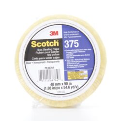 Scotch® Box Sealing Tape 375, Clear, 48 mm x 50 m, 36/Case, Individually Wrapped Conveniently Packaged image Scotch® Box Sealing Tape 375, Clear, 48 mm x 50 m, 36/Case, Individually Wrapped Conveniently Packagedimage