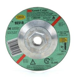 3M™ Green Corps™ Cutting/Grinding Wheel, T27, 4-1/2 in x 1/8 in x 7/8 in, 36 image 3M™ Green Corps™ Cutting/Grinding Wheel, T27, 4-1/2 in x 1/8 in x 7/8 in, 36image