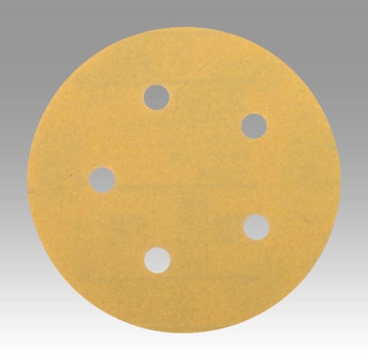 3M™ Hookit™ Gold Film Disc 255L, 5 in x NH, D/F 5 HL P180, Die 500FH, 100/Carton, 4 Cartons/Case