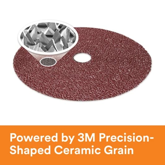 3M™ Cubitron™ II Fibre Disc 982C, 36+, 4 in x 5/8 in, Die 400FF, 25/Bag, 100 ea/Case - Image 5
