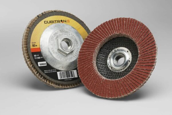 3M™ Cubitron™ II Flap Disc 967A, 80+, T27 Quick Change, 4-1/2 in x 5/8"-11