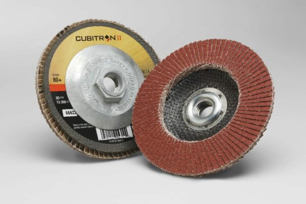 3M™ Cubitron™ II Flap Disc 967A, 80+, T29 Quick Change, 4-1/2 in x 5/8"-11