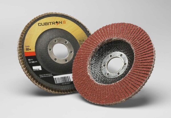 3M™ Cubitron™ II Flap Disc 967A, T29, 4-1/2 in x 7/8 in, 80+ Y-weight