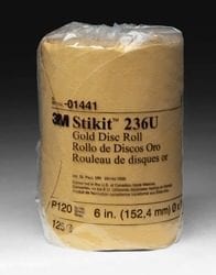 3M™ Stikit™ Gold Disc Roll, 01441, 6 in, P120A 3M stock# 7000118159 image 3M™ Stikit™ Gold Disc Roll, 01441, 6 in, P120A 3M stock# 7000118159image