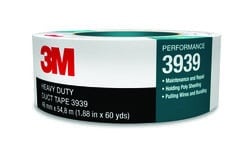 3M™ Heavy Duty Duct Tape 3939, Silver, 24 mm x 54.8 m, 9.0 mil image 3M™ Heavy Duty Duct Tape 3939, Silver, 24 mm x 54.8 m, 9.0 milimage