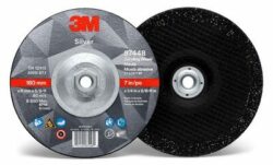 3M™ Silver Depressed Center Grinding Wheel, 87448, T27 Quick Change, 7 in x 1/4 in x 5/8-11 in. image 3M™ Silver Depressed Center Grinding Wheel, 87448, T27 Quick Change, 7 in x 1/4 in x 5/8-11 in.image