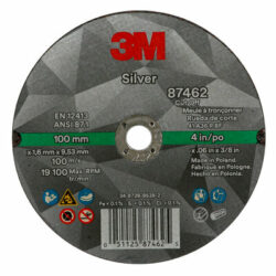 3M™ Silver Cut-Off Wheel, 87462, T1, 4 in x .060 in x 3/8 in image 3M™ Silver Cut-Off Wheel, 87462, T1, 4 in x .060 in x 3/8 inimage