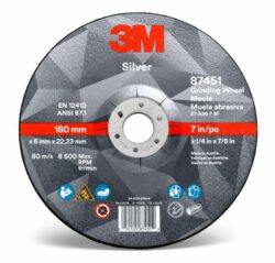 3M™ Silver Depressed Center Grinding Wheel, 87452, T27, 9 in x 1/4 in x 7/8 in. image 3M™ Silver Depressed Center Grinding Wheel, 87452, T27, 9 in x 1/4 in x 7/8 in.image