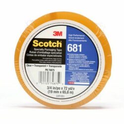 Scotch® Light Duty Packaging Tape 681, Clear, Moisture Chemical Resistant, 3/4 in x 72 yd image Scotch® Light Duty Packaging Tape 681, Clear, Moisture Chemical Resistant, 3/4 in x 72 ydimage