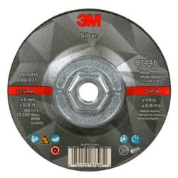 3M™ Silver Depressed Center Grinding Wheel, 87446, T27 Quick Change, 5 x 1/4 x 5/8-11 in. image 3M™ Silver Depressed Center Grinding Wheel, 87446, T27 Quick Change, 5 x 1/4 x 5/8-11 in.image