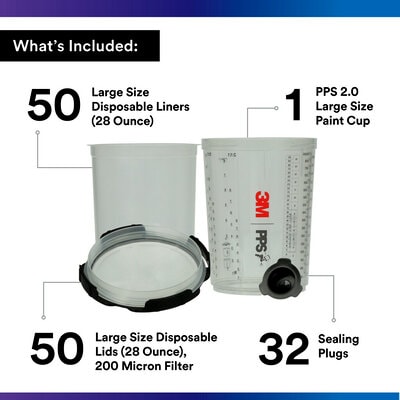 3M 16028 - PPS Lids & Liners, 3 oz Size, Full Diameter 200 Micron