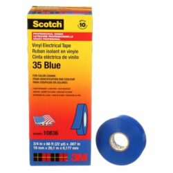 Scotch® Vinyl Color Coding Electrical Tape 35, 3/4 in x 66 ft, Blue image Scotch® Vinyl Color Coding Electrical Tape 35, 3/4 in x 66 ft, Blueimage