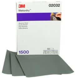 3M™ Wetordry™ Abrasive Sheet, 02032, 9 in x 11 in, 1500 grade image 3M™ Wetordry™ Abrasive Sheet, 02032, 9 in x 11 in, 1500 gradeimage