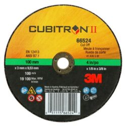 3M™ Cubitron™ II Cut-Off Wheel, 66524, 36, T41, 100 mm x 3 mm x 9.53 mm – OBSOLETEimage