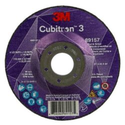 3M™ Cubitron™ 3 Cut and Grind Wheel, 89157, 36+, T27, 4-1/2 in x 1/8 in x 7/8 in, ANSI image 3M™ Cubitron™ 3 Cut and Grind Wheel, 89157, 36+, T27, 4-1/2 in x 1/8 in x 7/8 in, ANSIimage