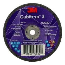 3M™ Cubitron™ 3 Cut-Off Wheel, 90030, 60+, T1, 3 in x 0.035 in x 1/4 in, ANSI image 3M™ Cubitron™ 3 Cut-Off Wheel, 90030, 60+, T1, 3 in x 0.035 in x 1/4 in, ANSIimage