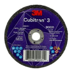 3M™ Cubitron™ 3 Cut-Off Wheel, 90031, 60+, T1, 3 in x 0.035 in x 3/8 in, ANSIimage