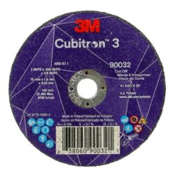 3M™ Cubitron™ 3 Cut-Off Wheel, 90032, 60+, T1, 3 in x 0.045 in x 3/8 in, ANSIimage