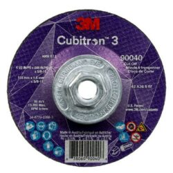 3M™ Cubitron™ 3 Cut-Off Wheel, 90040, 36+, T27, 4-1/2 in x 0.045 in x 5/8 in-11, ANSI image 3M™ Cubitron™ 3 Cut-Off Wheel, 90040, 36+, T27, 4-1/2 in x 0.045 in x 5/8 in-11, ANSIimage