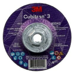 3M™ Cubitron™ 3 Cut-Off Wheel, 90042, 36+, T27, 4-1/2 in x 0.09 in x 5/8 in-11, ANSI image 3M™ Cubitron™ 3 Cut-Off Wheel, 90042, 36+, T27, 4-1/2 in x 0.09 in x 5/8 in-11, ANSIimage