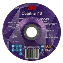 3M™ Cubitron™ 3 Cut-Off Wheel, 90045, 36+, T27, 5 in x 0.045 in x 7/8 in, ANSIimage