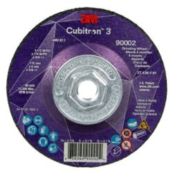 3M™ Cubitron™ 3 Depressed Center Grinding Wheel, 90002, 36+, T27, 4-1/2 in x 1/4 in x 5/8 in-11, ANSI image 3M™ Cubitron™ 3 Depressed Center Grinding Wheel, 90002, 36+, T27, 4-1/2 in x 1/4 in x 5/8 in-11, ANSIimage