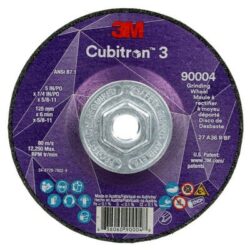 3M™ Cubitron™ 3 Depressed Center Grinding Wheel, 90004, 36+, T27, 5 in x 1/4 in x 5/8 in-11, ANSI image 3M™ Cubitron™ 3 Depressed Center Grinding Wheel, 90004, 36+, T27, 5 in x 1/4 in x 5/8 in-11, ANSIimage