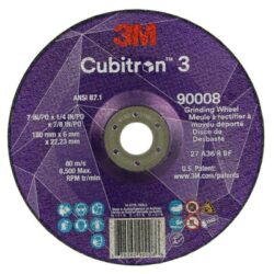 3M™ Cubitron™ 3 Depressed Center Grinding Wheel, 90008, 36+, T27, 7 in x 1/4 in x 7/8 in, ANSIimage