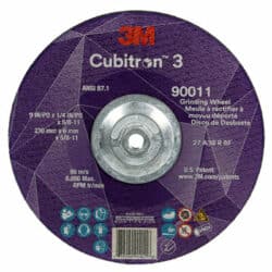 3M™ Cubitron™ 3 Depressed Center Grinding Wheel, 90011, 36+, T27, 9 in x 1/4 in x 5/8 in-11, ANSI image 3M™ Cubitron™ 3 Depressed Center Grinding Wheel, 90011, 36+, T27, 9 in x 1/4 in x 5/8 in-11, ANSIimage