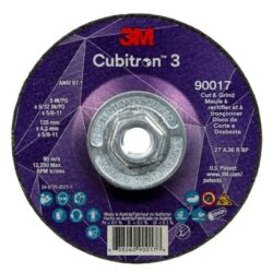 3M™ Cubitron™ 3 Cut and Grind Wheel, 90017, 36+, T27, 5 in x 5/32 in x 5/8 in-11, ANSI image 3M™ Cubitron™ 3 Cut and Grind Wheel, 90017, 36+, T27, 5 in x 5/32 in x 5/8 in-11, ANSIimage