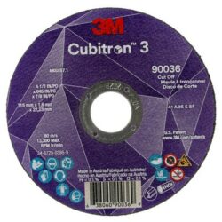 3M™ Cubitron™ 3 Cut-Off Wheel, 90036, 36+, T1, 4-1/2 in x 0.045 in x 7/8 in, ANSI image 3M™ Cubitron™ 3 Cut-Off Wheel, 90036, 36+, T1, 4-1/2 in x 0.045 in x 7/8 in, ANSIimage