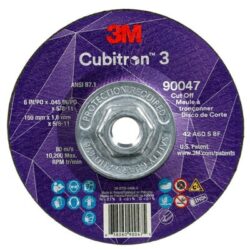 3M™ Cubitron™ 3 Cut-Off Wheel, 90047, 60+, T27, 6 in x 0.045 in x 5/8 in-11, ANSI image 3M™ Cubitron™ 3 Cut-Off Wheel, 90047, 60+, T27, 6 in x 0.045 in x 5/8 in-11, ANSIimage