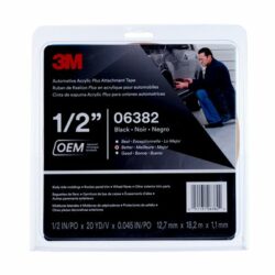 3M™ Automotive Acrylic Plus Attachment Tape 06382, Black, 1.12 mm, 1/2 in x 20 yd image 3M™ Automotive Acrylic Plus Attachment Tape 06382, Black, 1.12 mm, 1/2 in x 20 ydimage
