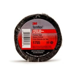 3M™ Temflex™ Cotton Friction Tape 1755, 3/4 in x 82-1/2 ft, Black image 3M™ Temflex™ Cotton Friction Tape 1755, 3/4 in x 82-1/2 ft, Blackimage