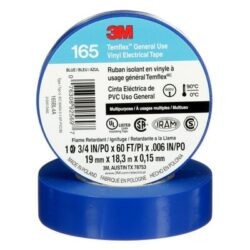 3M™ Temflex™ Vinyl Electrical Tape 165, Blue, 3/4 in x 60 ft (19 mm x 18 m), 6 mil image 3M™ Temflex™ Vinyl Electrical Tape 165, Blue, 3/4 in x 60 ft (19 mm x 18 m), 6 milimage