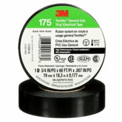 3M™ Temflex™ Vinyl Electrical Tape 175, Black, 3/4 in x 60 ft (19 mm x 18 m), 7 mil image 3M™ Temflex™ Vinyl Electrical Tape 175, Black, 3/4 in x 60 ft (19 mm x 18 m), 7 milimage