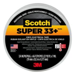 Scotch® Super 33+™ Vinyl Electrical Tape, 6132-BA-10, 3/4 in x 66 ft x 0.007 in image Scotch® Super 33+™ Vinyl Electrical Tape, 6132-BA-10, 3/4 in x 66 ft x 0.007 inimage