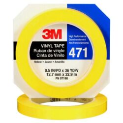 3M™ Vinyl Tape 471, Yellow, 1/2 in x 36 yd, 5.2 mil image 3M™ Vinyl Tape 471, Yellow, 1/2 in x 36 yd, 5.2 milimage